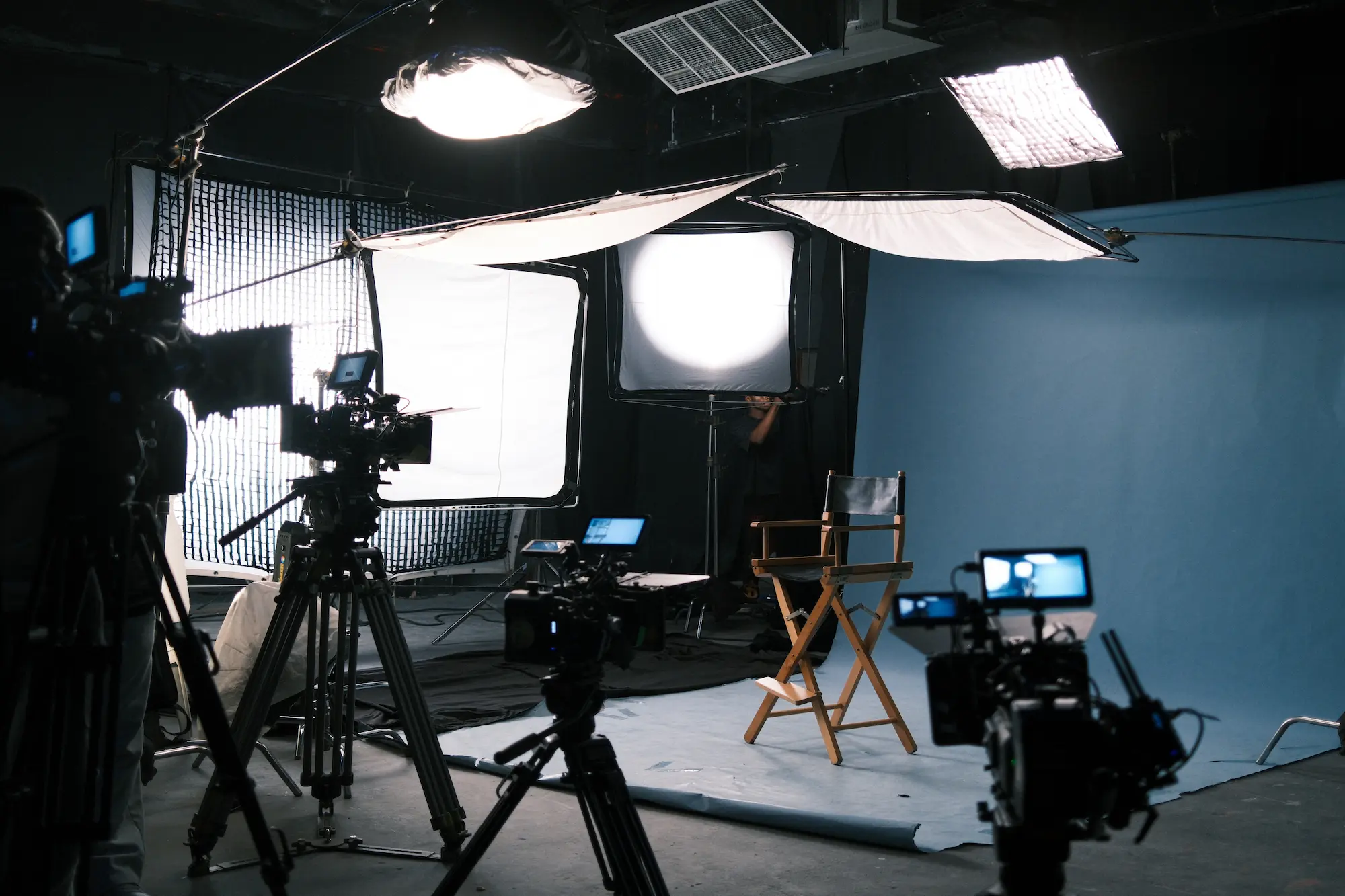 Professional film studio setup